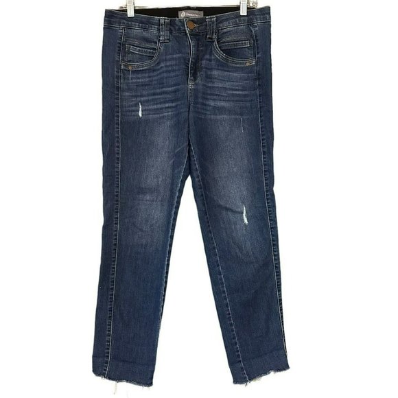 Democracy "Ab"solution Ab Technology Raw Hem Double Seam‎ Skinny Jeans Womens 6 - Picture 1 of 5